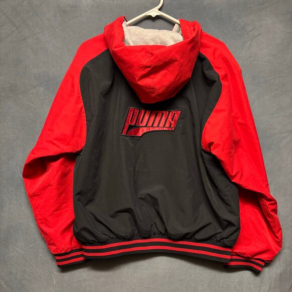 Puma Varsity Jacket Raglan Patch Logo Embroidered Bomber Kids 18-20 Lined Sports - Picture 2 of 10